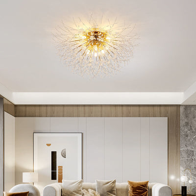 Modern Luxury Dandelion Shape Aluminum Iron 4/5/6/8 - Light Flush Mount Ceiling Light For Living Room