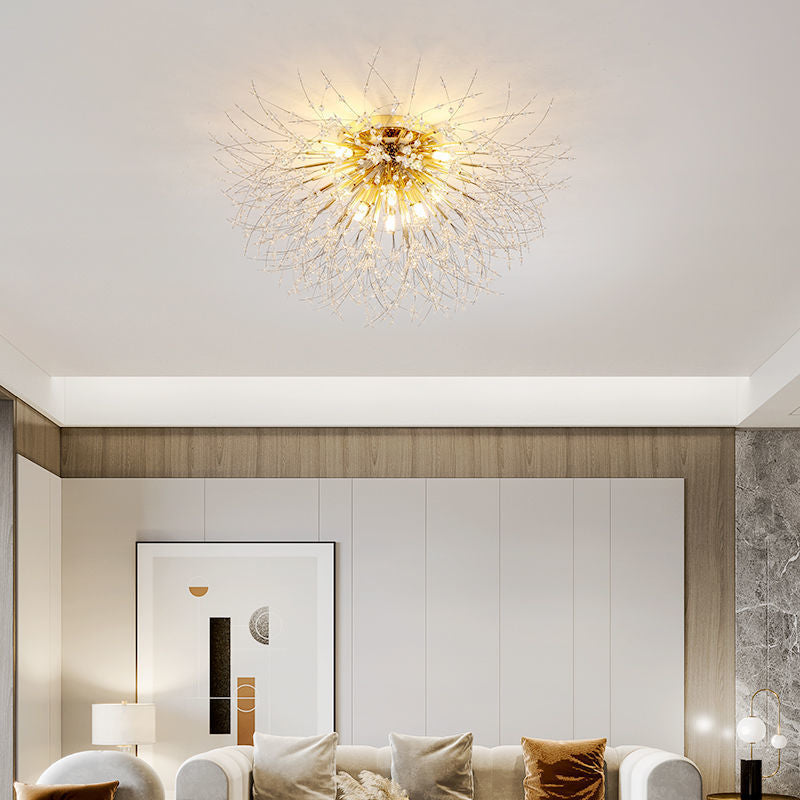Modern Luxury Dandelion Shape Aluminum Iron 4/5/6/8 - Light Flush Mount Ceiling Light For Living Room