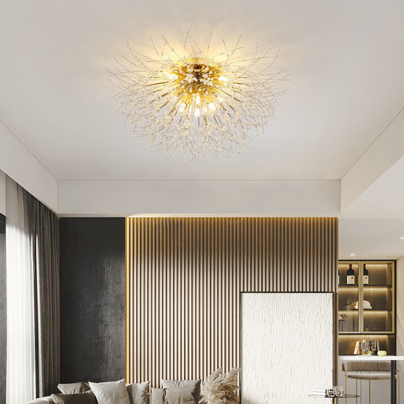 Modern Luxury Dandelion Shape Aluminum Iron 4/5/6/8 - Light Flush Mount Ceiling Light For Living Room