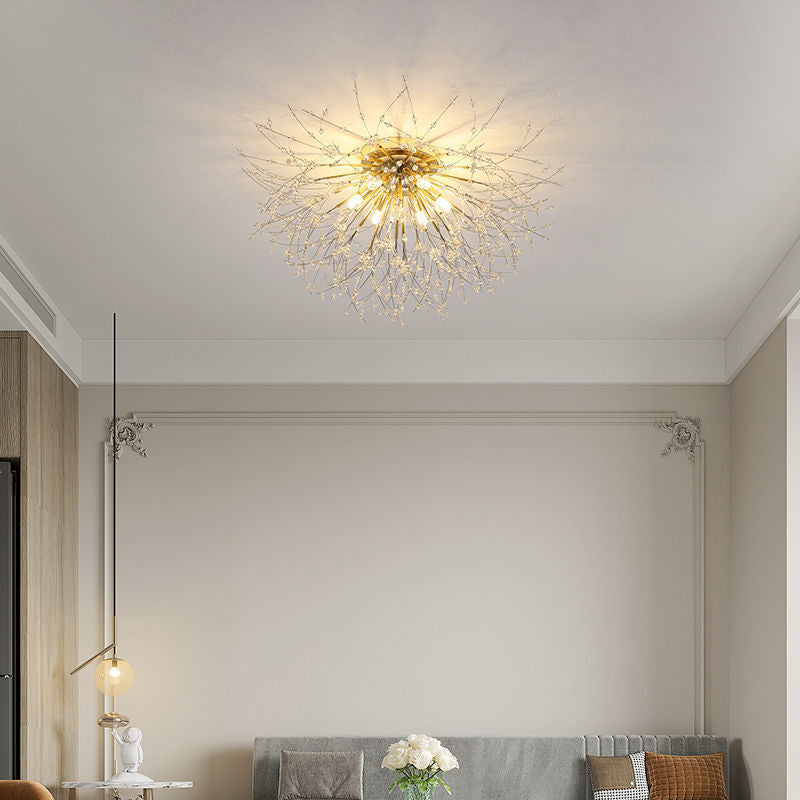 Modern Luxury Dandelion Shape Aluminum Iron 4/5/6/8 - Light Flush Mount Ceiling Light For Living Room