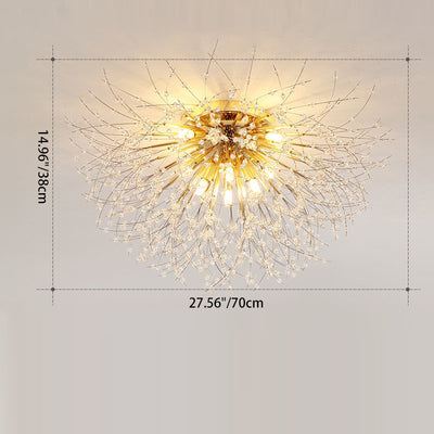 Modern Luxury Dandelion Shape Aluminum Iron 4/5/6/8 - Light Flush Mount Ceiling Light For Living Room