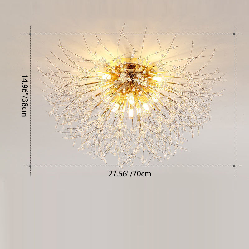 Modern Luxury Dandelion Shape Aluminum Iron 4/5/6/8 - Light Flush Mount Ceiling Light For Living Room