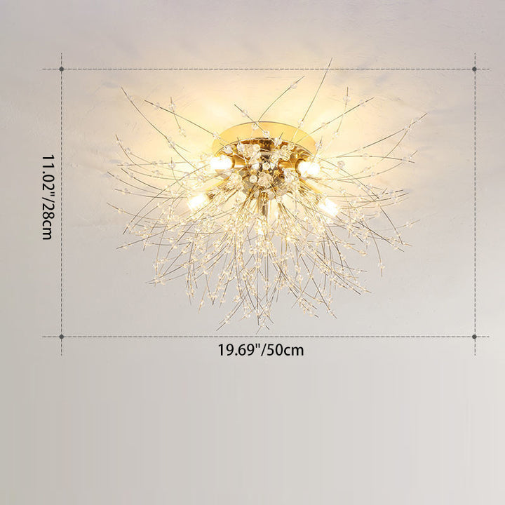 Lustre Plafonnier Moderne de Luxe en Forme de Pissenlit en Aluminium et Fer 4/5/6/8 - Lumière pour Salon 