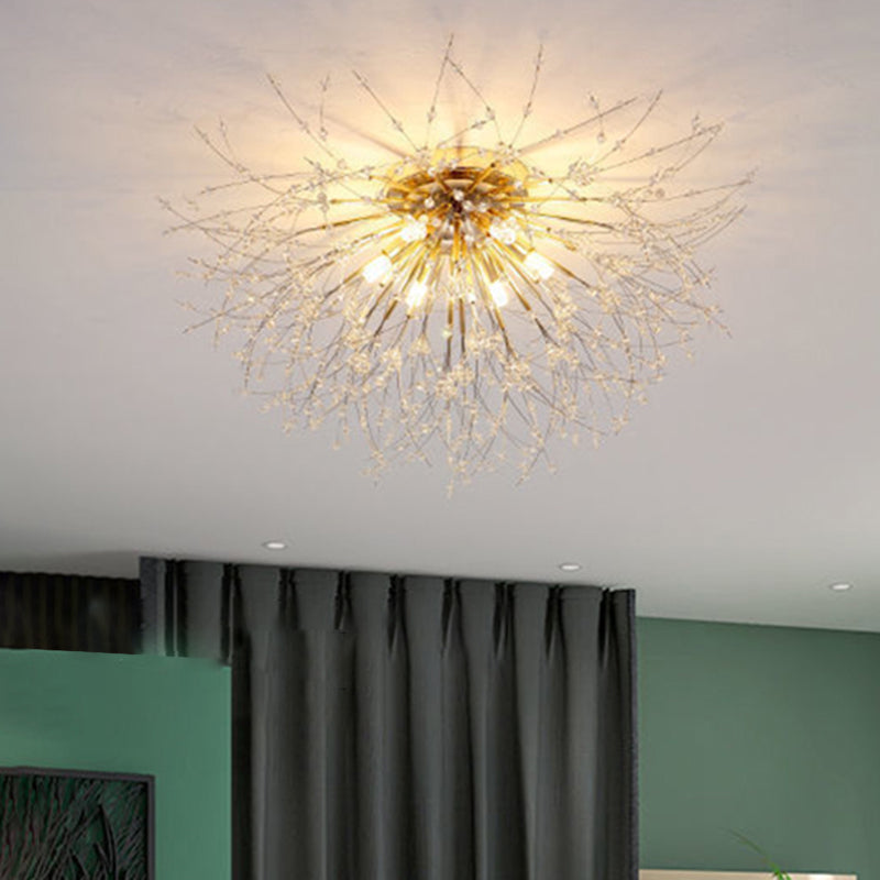 Modern Luxury Dandelion Shape Aluminum Iron 4/5/6/8 - Light Flush Mount Ceiling Light For Living Room