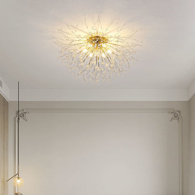 Modern Luxury Dandelion Shape Aluminum Iron 4/5/6/8 - Light Flush Mount Ceiling Light For Living Room