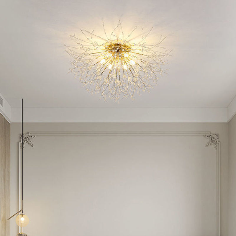 Modern Luxury Dandelion Shape Aluminum Iron 4/5/6/8 - Light Flush Mount Ceiling Light For Living Room