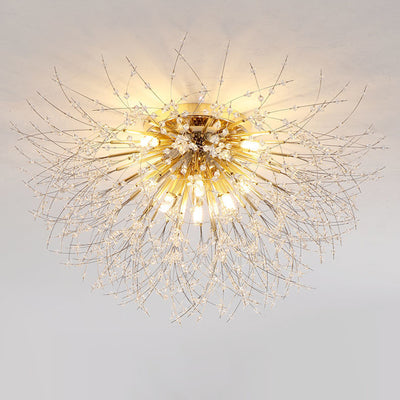 Modern Luxury Dandelion Shape Aluminum Iron 4/5/6/8 - Light Flush Mount Ceiling Light For Living Room