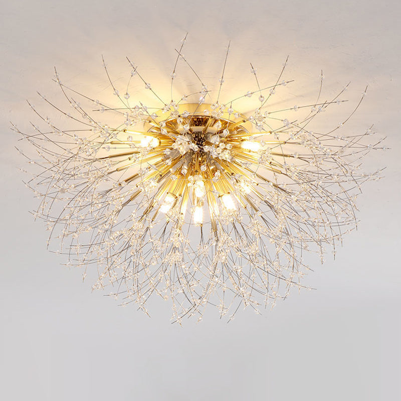 Modern Luxury Dandelion Shape Aluminum Iron 4/5/6/8 - Light Flush Mount Ceiling Light For Living Room