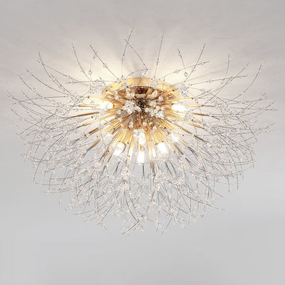 Modern Luxury Dandelion Shape Aluminum Iron 4/5/6/8 - Light Flush Mount Ceiling Light For Living Room