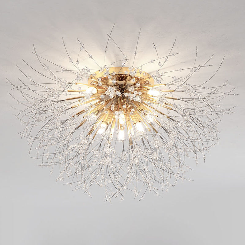 Modern Luxury Dandelion Shape Aluminum Iron 4/5/6/8 - Light Flush Mount Ceiling Light For Living Room