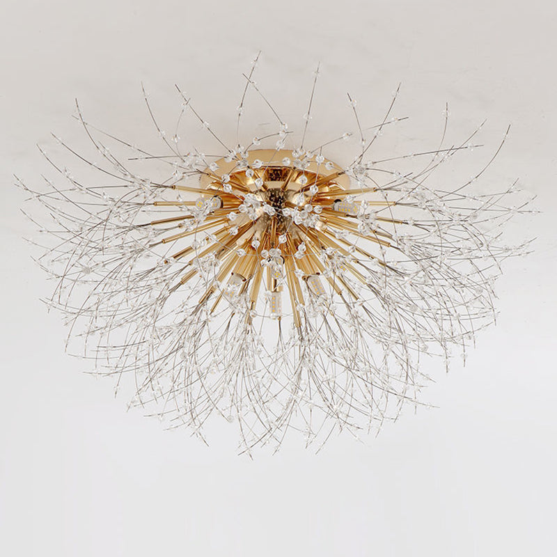 Modern Luxury Dandelion Shape Aluminum Iron 4/5/6/8 - Light Flush Mount Ceiling Light For Living Room