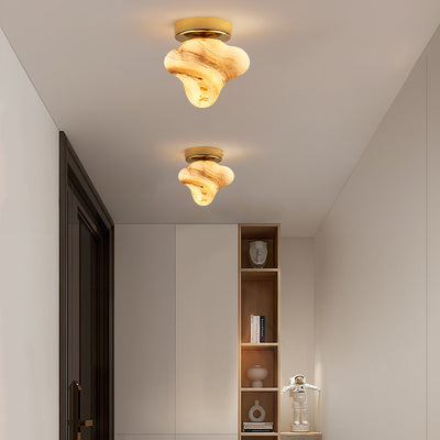 Contemporary Creative Dome Cartoon Starfish Hardware Glass 1 - Light Semi-Flush Mount Ceiling Light For Hallways