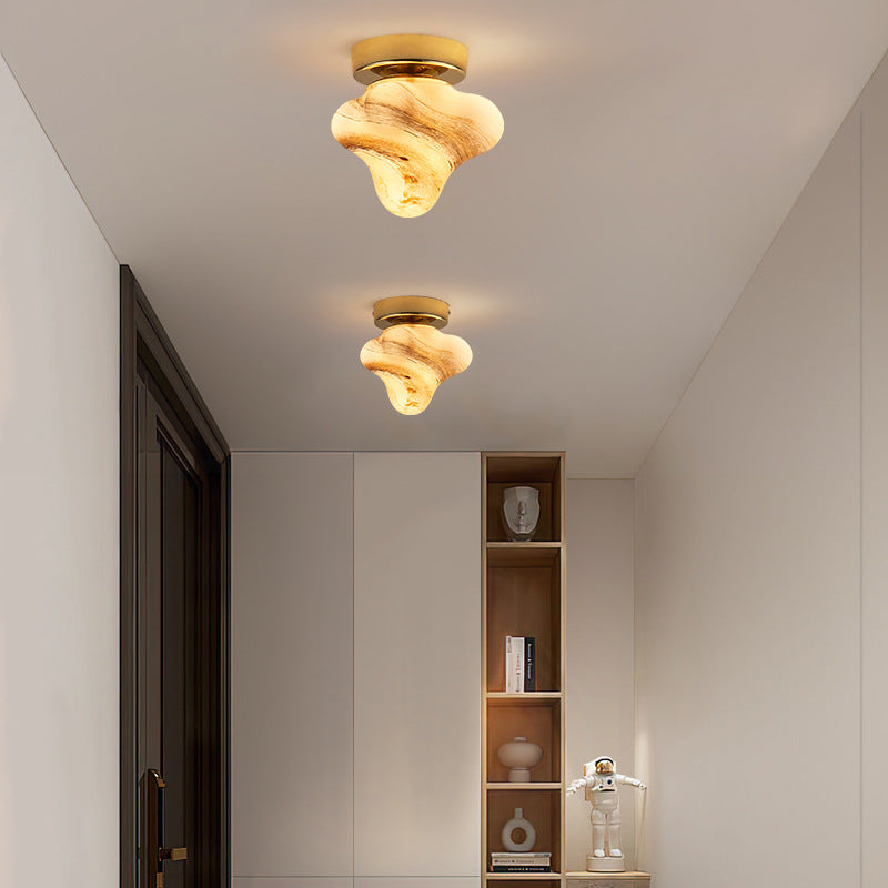 Contemporary Creative Dome Cartoon Starfish Hardware Glass 1 - Light Semi-Flush Mount Ceiling Light For Hallways