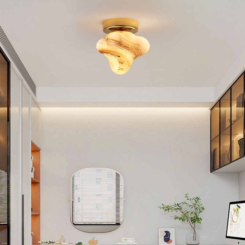 Contemporary Creative Dome Cartoon Starfish Hardware Glass 1 - Light Semi-Flush Mount Ceiling Light For Hallways
