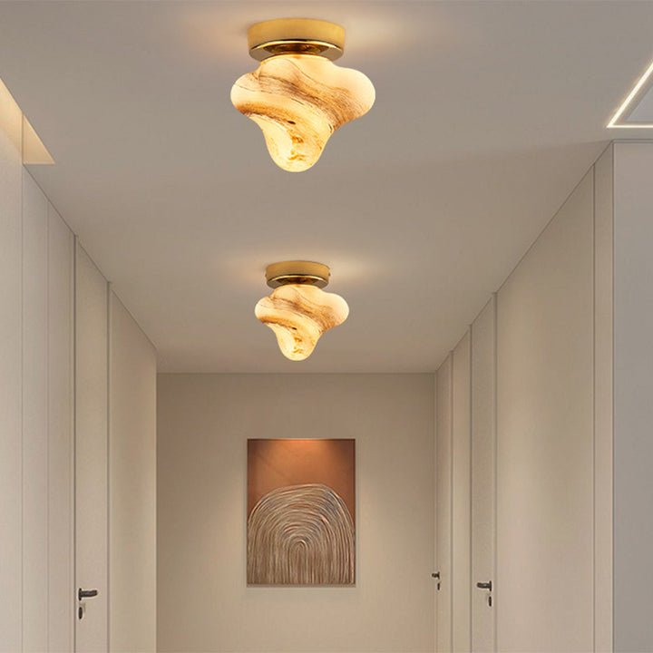 Luz de techo semi-empotrada contemporánea creativa con cúpula de dibujos animados estrella de mar hardware vidrio 1 - luz para pasillos 