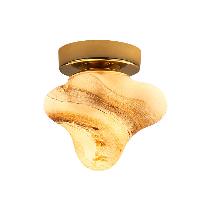 Contemporary Creative Dome Cartoon Starfish Hardware Glass 1 - Light Semi-Flush Mount Ceiling Light For Hallways