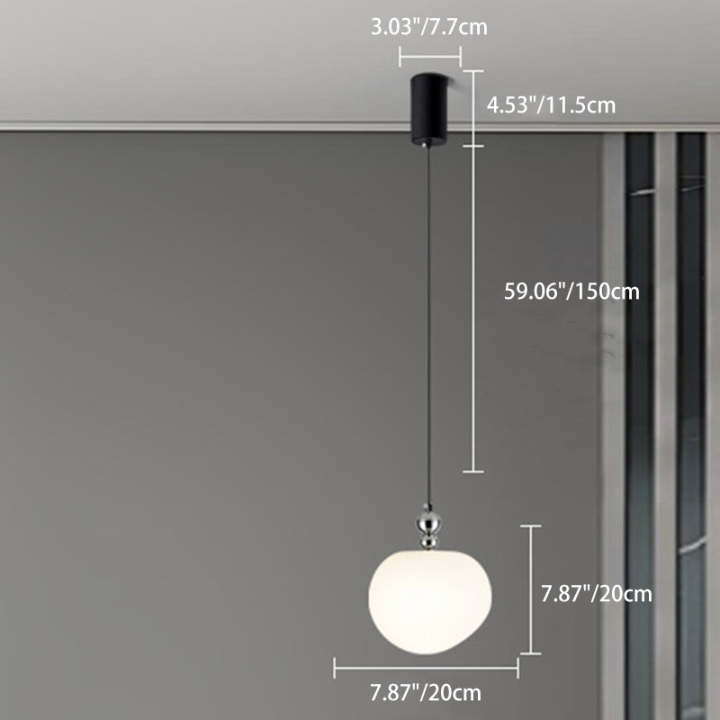 Contemporary Scandinavian Dome Apple Shape Liftable Roto-molding Lampshade Iron LED Pendant Light For Bedroom
