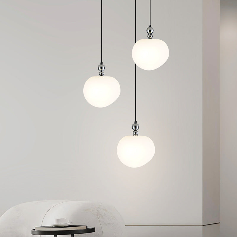 Contemporary Scandinavian Dome Apple Shape Liftable Roto-molding Lampshade Iron LED Pendant Light For Bedroom