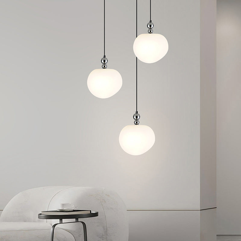 Contemporary Scandinavian Dome Apple Shape Liftable Roto-molding Lampshade Iron LED Pendant Light For Bedroom