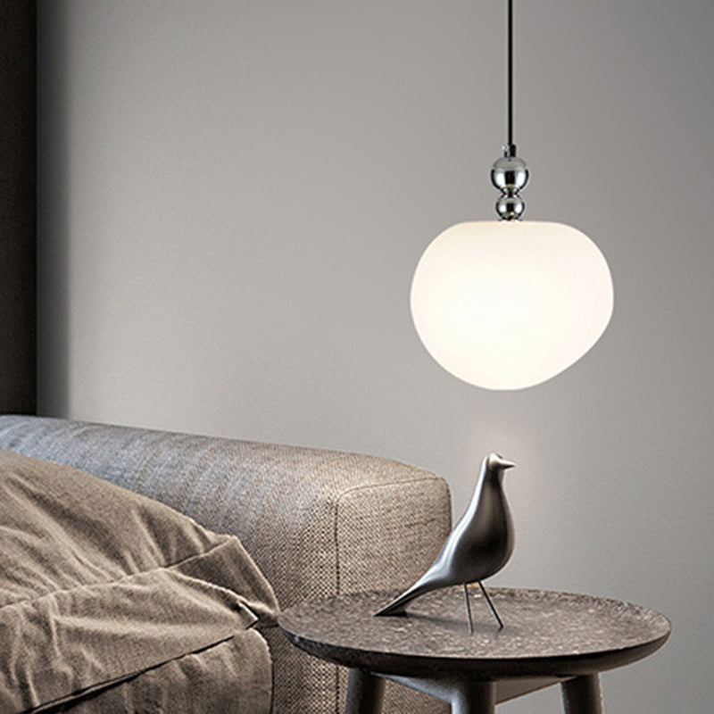 Contemporary Scandinavian Dome Apple Shape Liftable Roto-molding Lampshade Iron LED Pendant Light For Bedroom