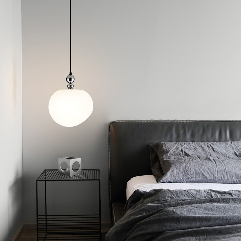 Contemporary Scandinavian Dome Apple Shape Liftable Roto-molding Lampshade Iron LED Pendant Light For Bedroom