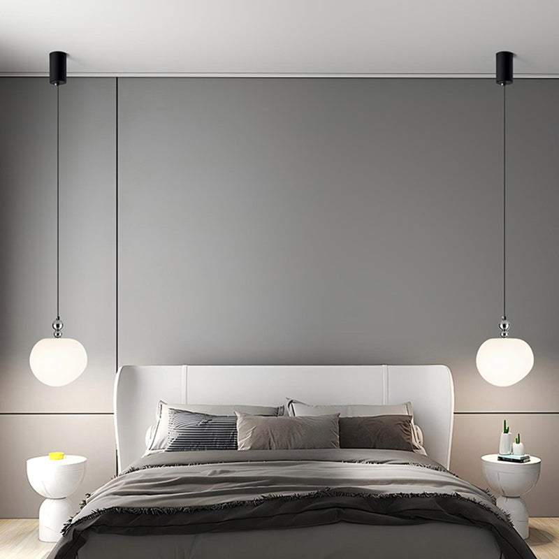 Contemporary Scandinavian Dome Apple Shape Liftable Roto-molding Lampshade Iron LED Pendant Light For Bedroom
