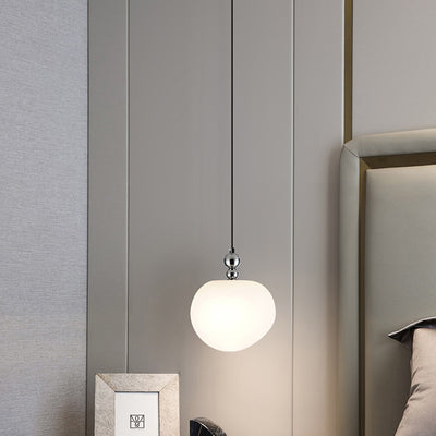 Contemporary Scandinavian Dome Apple Shape Liftable Roto-molding Lampshade Iron LED Pendant Light For Bedroom