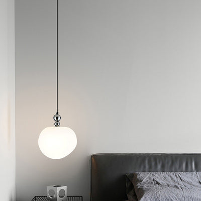Contemporary Scandinavian Dome Apple Shape Liftable Roto-molding Lampshade Iron LED Pendant Light For Bedroom