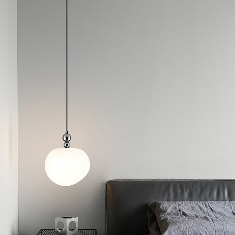 Contemporary Scandinavian Dome Apple Shape Liftable Roto-molding Lampshade Iron LED Pendant Light For Bedroom