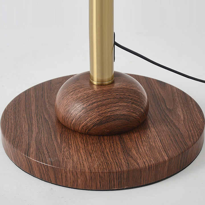 Contemporary Retro Curve Metal Fabric Lampshade Hardware 1 - Light Standing Floor Lamp For Living Room