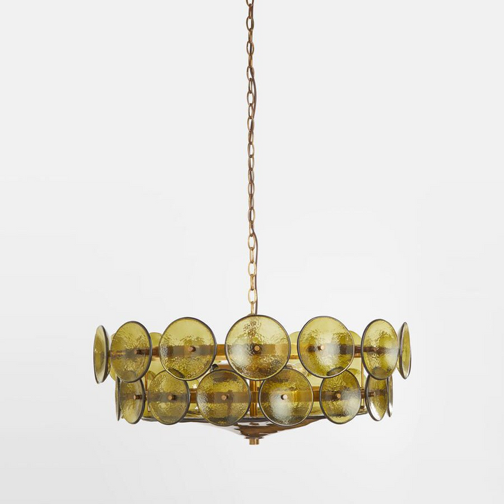 Traditional French Dome Round Circle Iron Glass 8/10 - Light Chandelier For Living Room