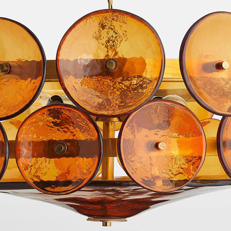 Zeitgenössischer nordischer DomePlanet runder Glas-Eisen 7/13 - Licht Kronleuchter für das Wohnzimmer 