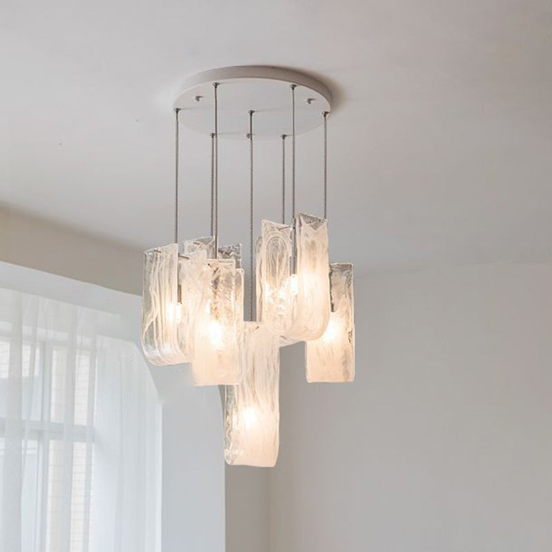 Traditional French Dome Round Geometry Transparent Glass Carbon Steel 1/7/13/19 - Light Chandelier For Living Room