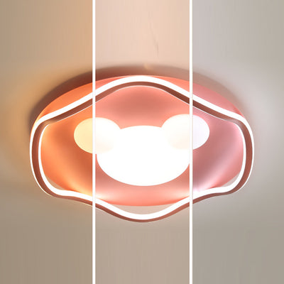 Contemporary Creative Corrugated Edge Mickey Iron Acrylic Aluminum LED Flush Mount Ceiling Light For Bedroom