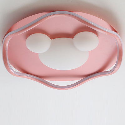 Contemporary Creative Corrugated Edge Mickey Iron Acrylic Aluminum LED Flush Mount Ceiling Light For Bedroom