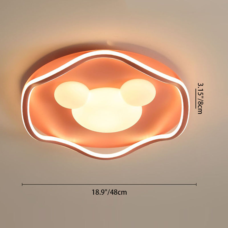 Zeitgenössische kreative gewellte Kante Mickey Eisen Acryl Aluminium LED Deckenleuchte für Schlafzimmer 