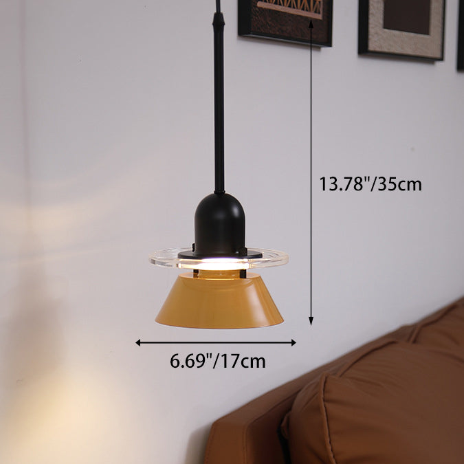 Zeitgenössische nordische Macarons UFO-Form Acryl Eisen 1 - Licht Pendelleuchte für Schlafzimmer 
