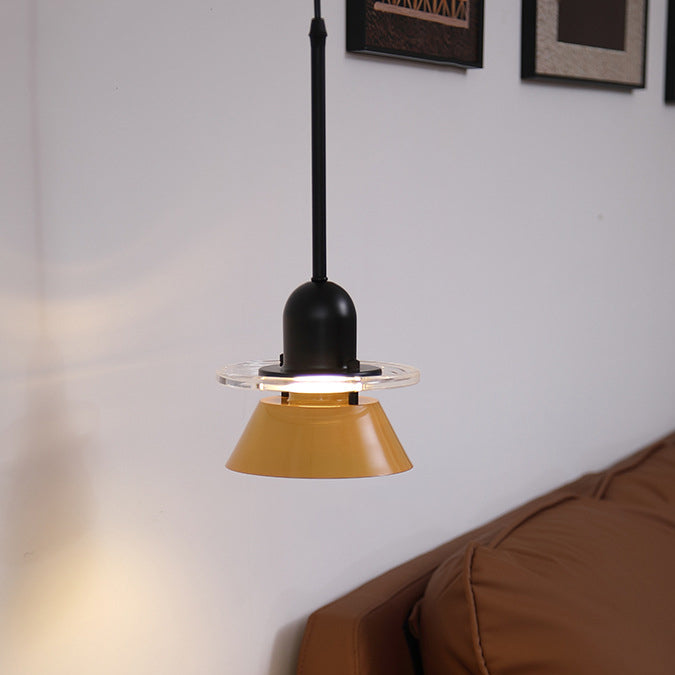 Zeitgenössische nordische Macarons UFO-Form Acryl Eisen 1 - Licht Pendelleuchte für Schlafzimmer 