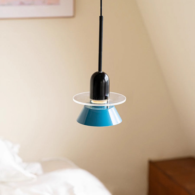 Zeitgenössische nordische Macarons UFO-Form Acryl Eisen 1 - Licht Pendelleuchte für Schlafzimmer 