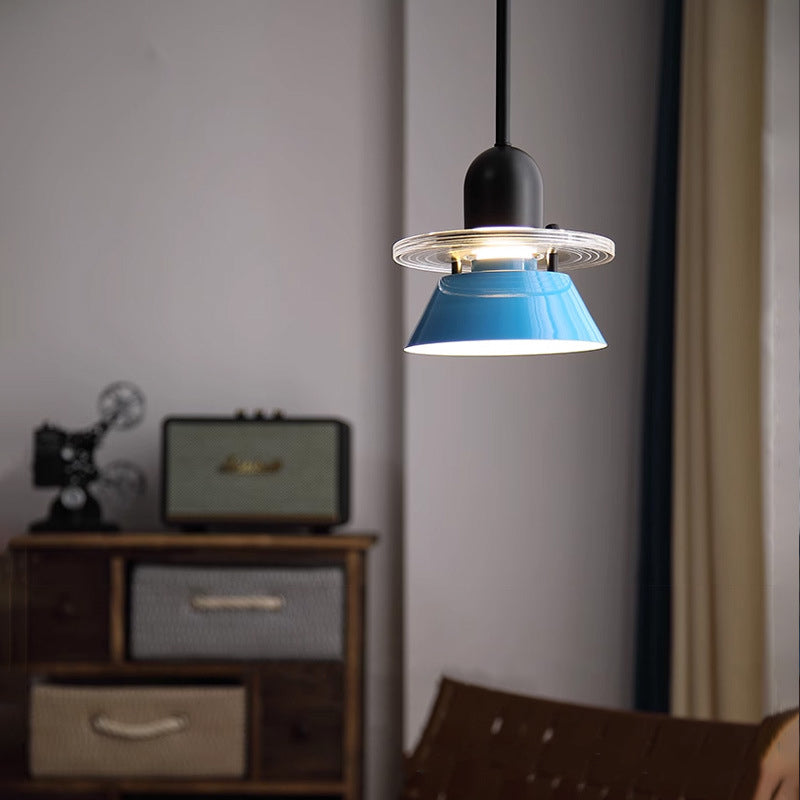 Zeitgenössische nordische Macarons UFO-Form Acryl Eisen 1 - Licht Pendelleuchte für Schlafzimmer 