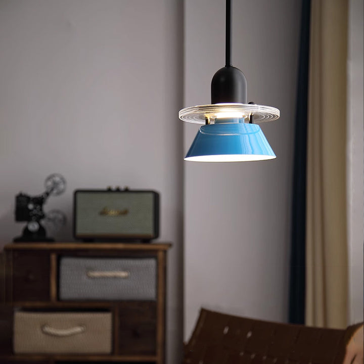 Zeitgenössische nordische Macarons UFO-Form Acryl Eisen 1 - Licht Pendelleuchte für Schlafzimmer 