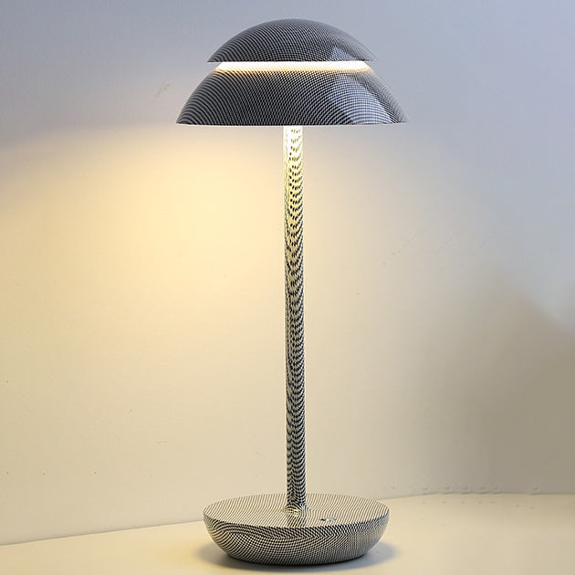 مصباح طاولة LED بغطاء فطر ABS حديث بأساس دائري لغرفة النوم 