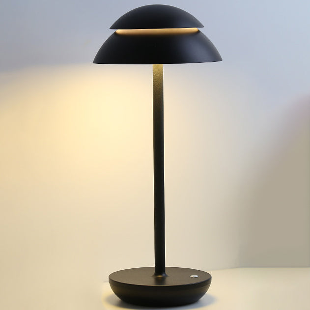 مصباح طاولة LED بغطاء فطر ABS حديث بأساس دائري لغرفة النوم 
