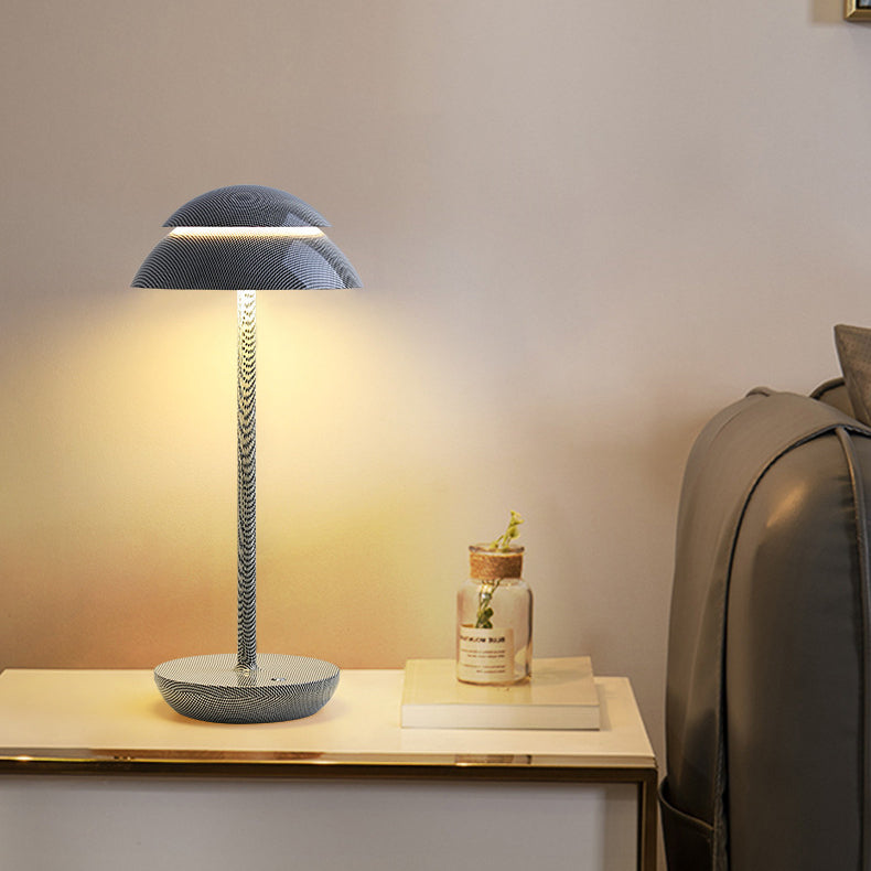 مصباح طاولة LED بغطاء فطر ABS حديث بأساس دائري لغرفة النوم 