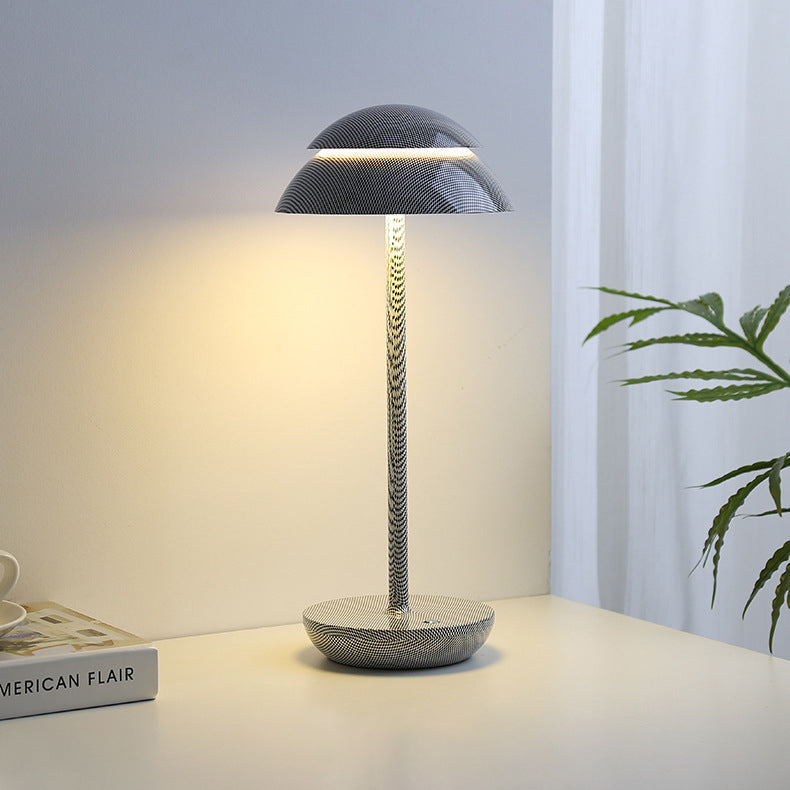 مصباح طاولة LED بغطاء فطر ABS حديث بأساس دائري لغرفة النوم 