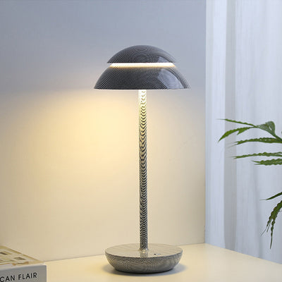 مصباح طاولة LED بغطاء فطر ABS حديث بأساس دائري لغرفة النوم 