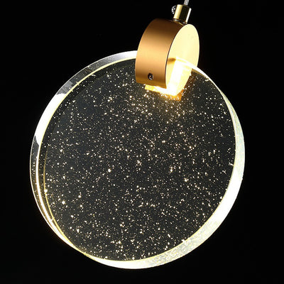 Modern Luxury Dome Round Crystal Lampshade Hardware LED Pendant Light For Bedroom