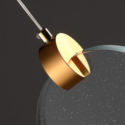 Modern Luxury Dome Round Crystal Lampshade Hardware LED Pendant Light For Bedroom