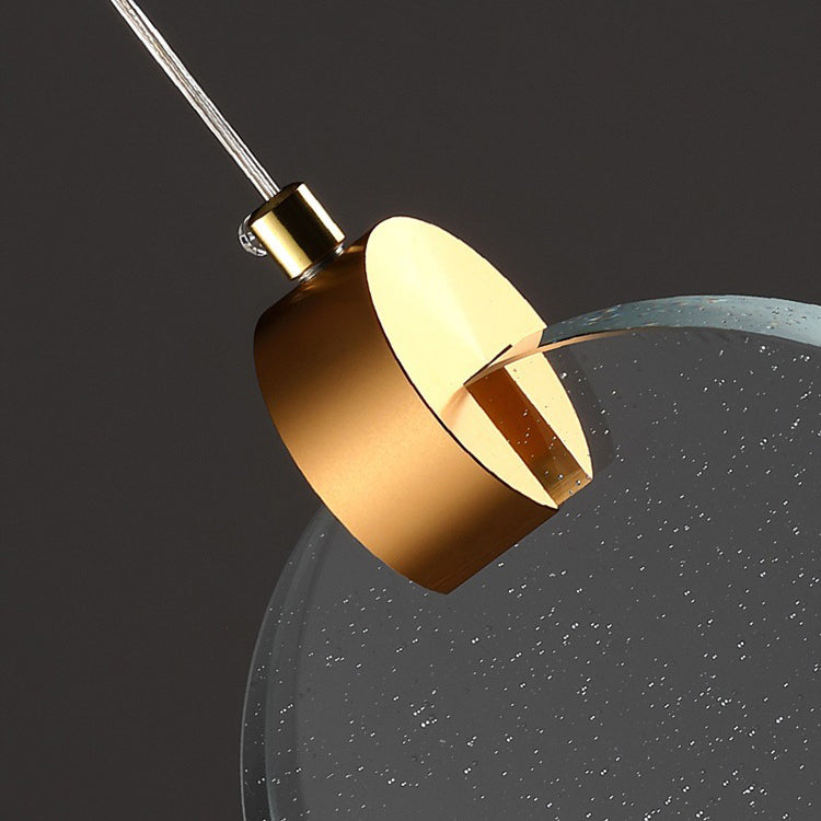 Modern Luxury Dome Round Crystal Lampshade Hardware LED Pendant Light For Bedroom