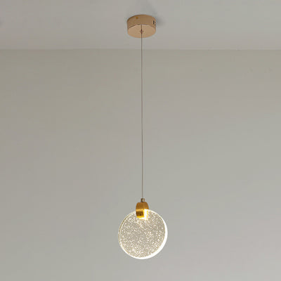 Modern Luxury Dome Round Crystal Lampshade Hardware LED Pendant Light For Bedroom